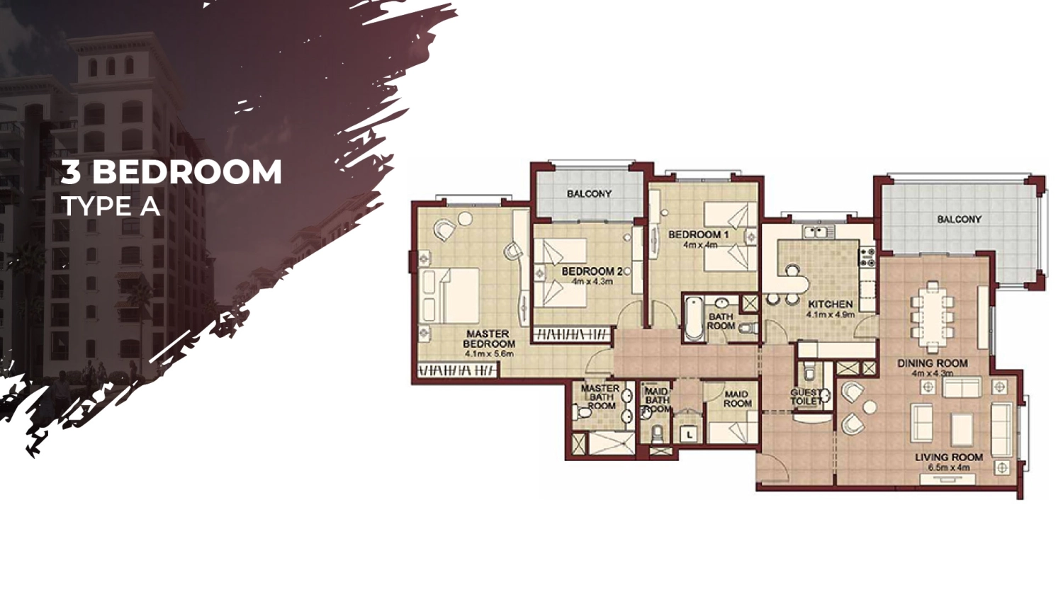 3 BR - Type A